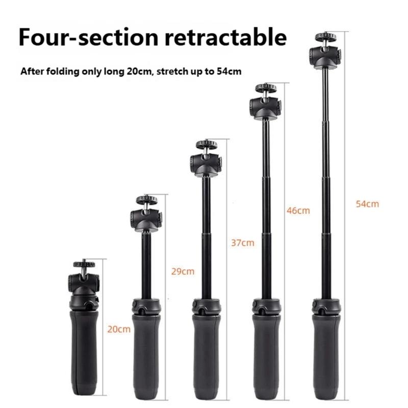 Extendable Phone Tripod Universal 1/4Inch Screw Mount Flexible 360 Rotation For Vlog Photography Content Creation