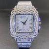 Hip Hop Ice Watch Thorns Dial Inlaid Zircon Square Full Diamond Men's Quartz Watch