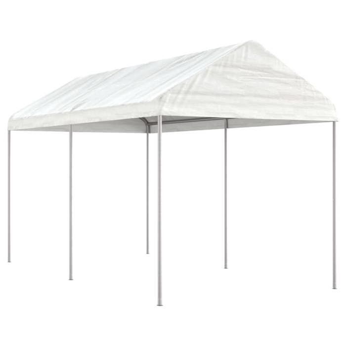 VidaXL Belvédère avec toit blanc 4,46x2,28x2,69 m polyéthylène, tente de fête, chapiteau, abri à auvent, pavillon, tente 3155502