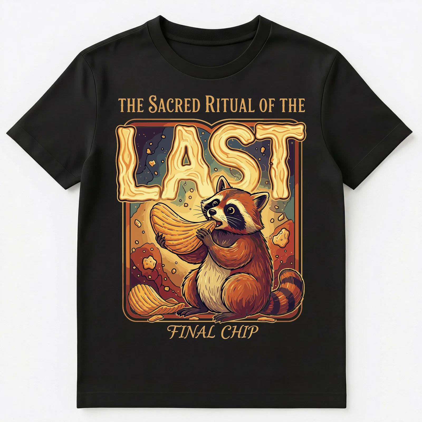Snack Enthusiast Raccoon Last Chip Food Lover Unisex T-Shirt M
