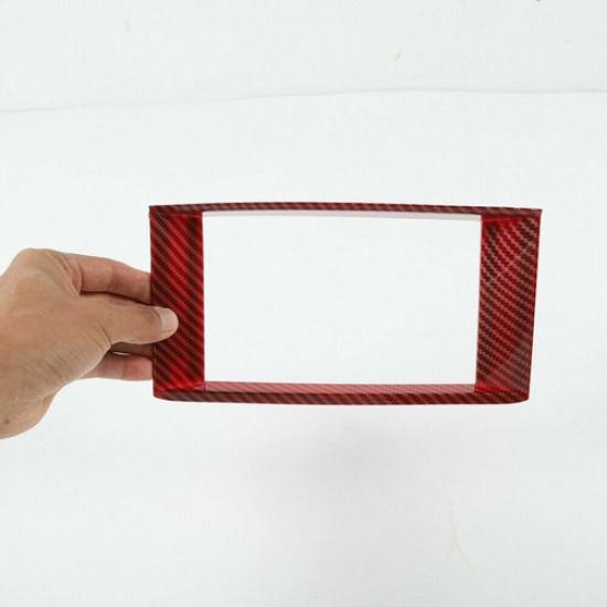 Interior Navigation GPS Screen Frame Trim Cover for Ford Mustang 15+ Red Carbon
