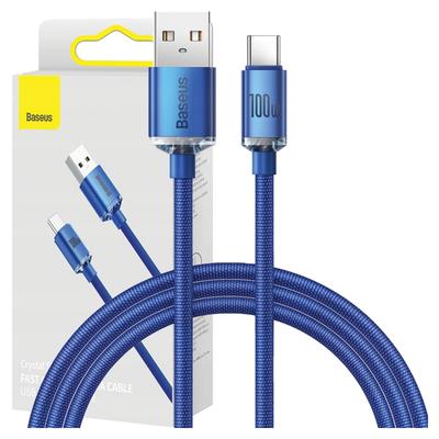 Kabel USB zu USB-C Baseus Crystal Shine, 100W, 2M (Blau)