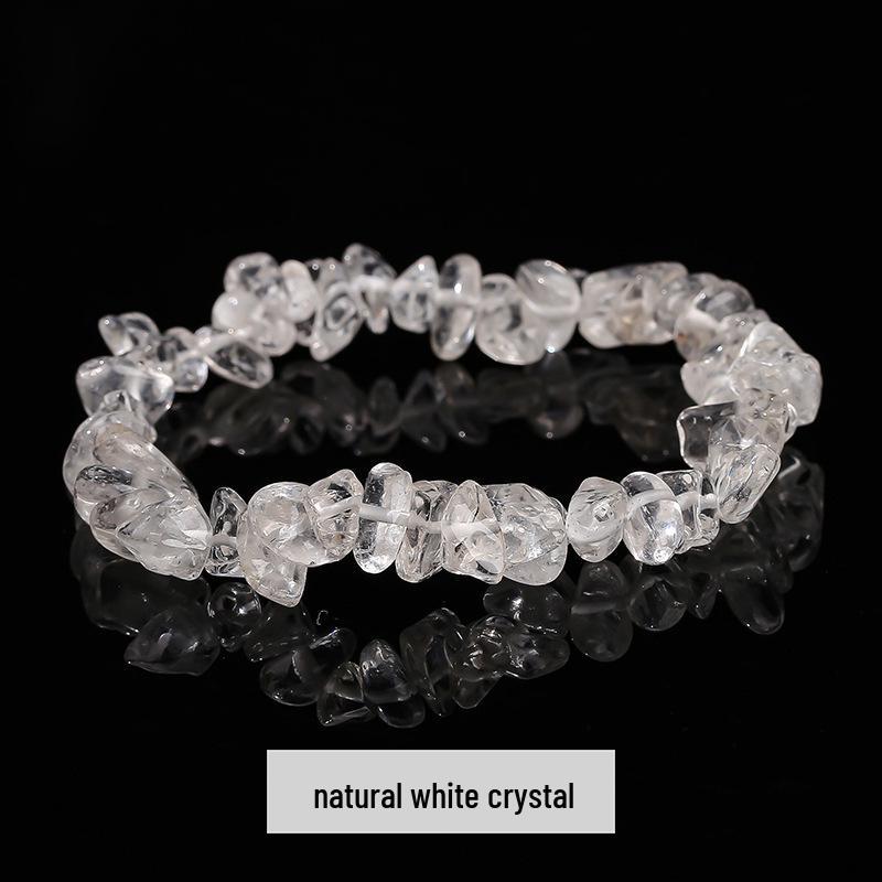 7-farbiges natürliches Kristallachat elastisches Armband mit Splittersteinen, unregelmäßiges Design, europäischer & amerikanischer Stil Hand Schmuck.