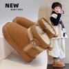 Boys snow boots winter new children's fur integrated northeast cotton shoes older children's fleece non-slip bread boots
