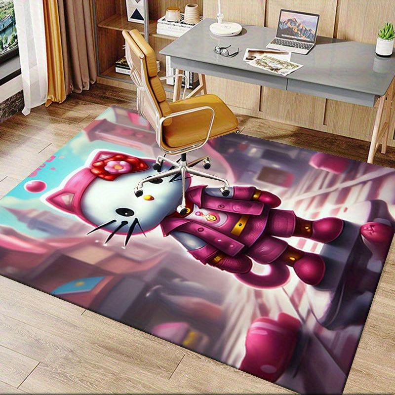 1pc Sanrio Hello Kitty Mermaid Printed Office Carpet Rectangle Rug Under The Table,Perfect Room Decor for Living Room, Bedroom, Kitchen, Non-slip Floo