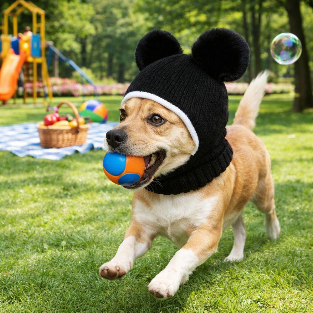 Cute Pet Knitted Warm Hat Noise Reduction Hearing Protection Dog Calming Earmuff Handmade Comfortable Pet Headgear