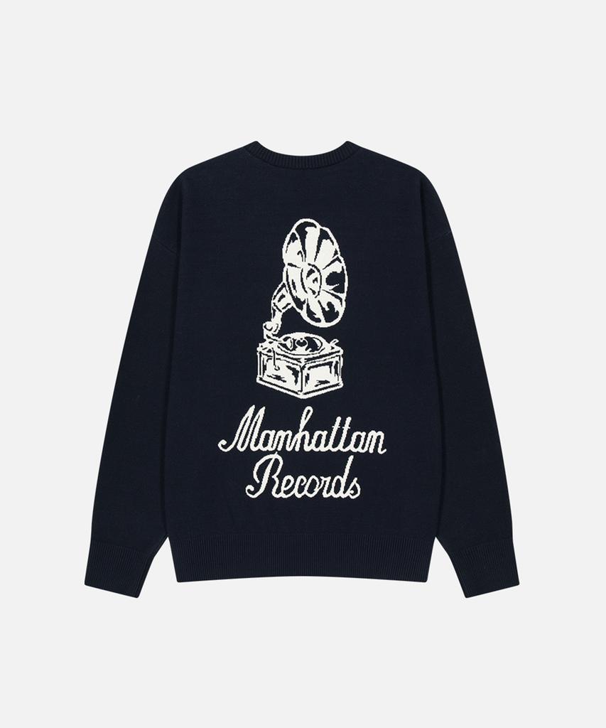 Maenhatanlekojeu Mr Gramophone Graphic Knit - Navy
