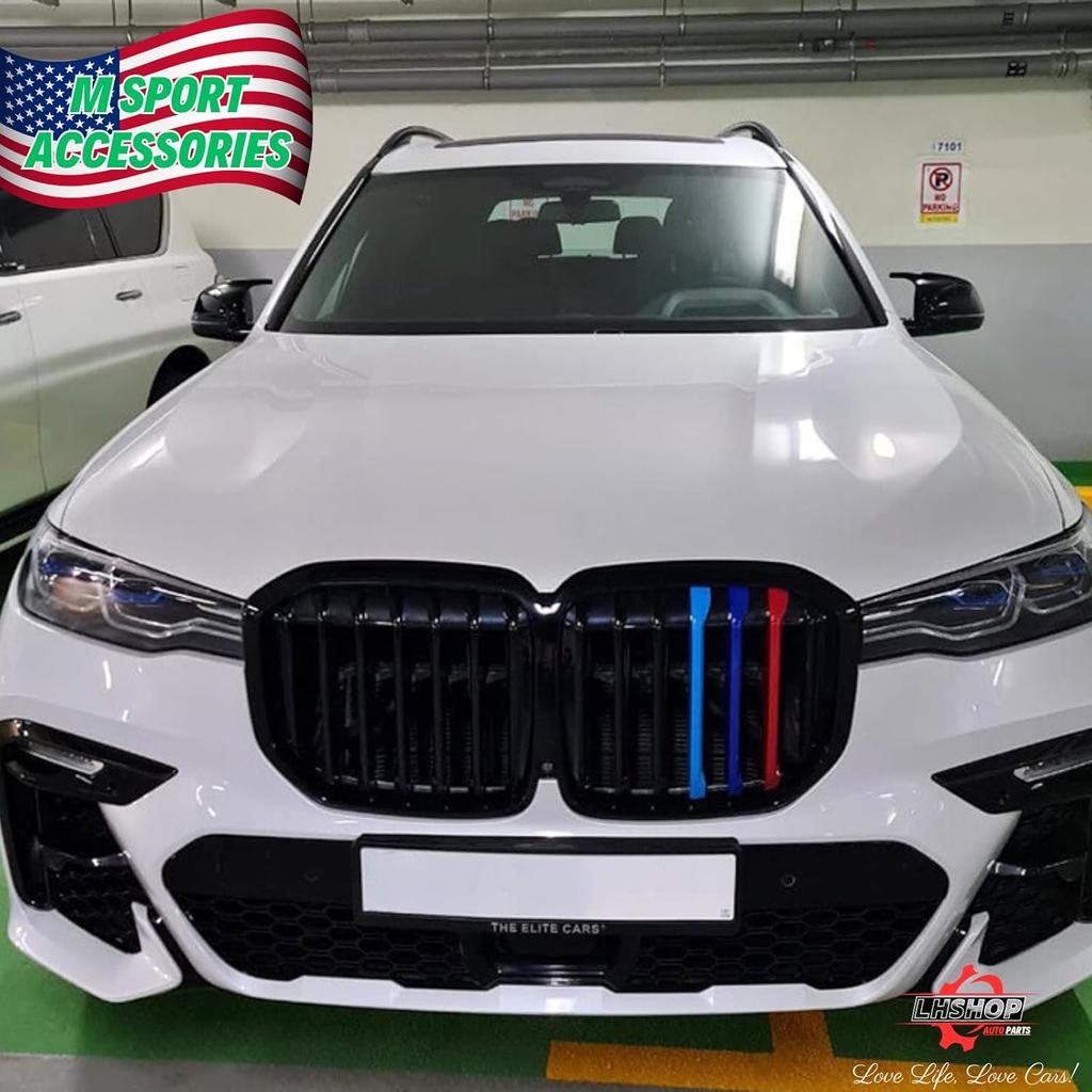 M Style Replacement Rear View Mirror Cap Cover for 2007-2013 BMW X5 E70 X6 E71 Exterior Accessories Tuning Parts, Glossy Black - 1 Pair (Left-Right)