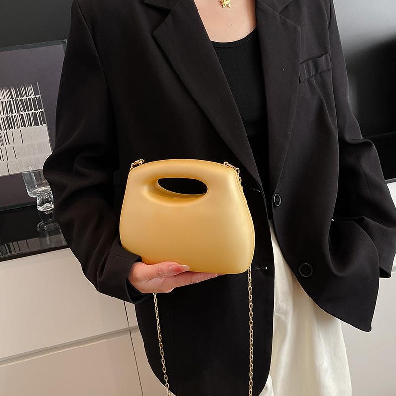 Luxury Designer Evening Clutch Gold Acrylic Women Handbags Fashion Shoulder Bag Flap Half Moon Wedding Purses Party Tote Ladies