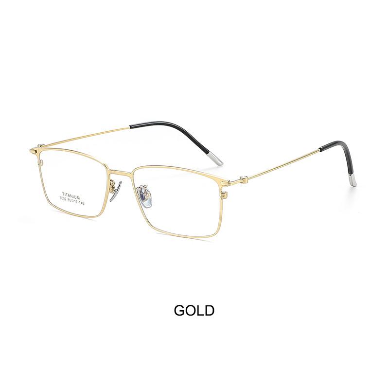 

Japanese style Ultra-Lightweight 12g Square Glasses Frame Casual Business Retro Titanium Frame Classic Screwless Design Eyewear золотой