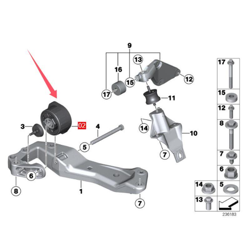 For BMW F10 F11 F12 F13 F18 525d 528Li 640d Engine Mount 22326856421 2011-2018 2.0T 3.0T Bracket Support Accessories
