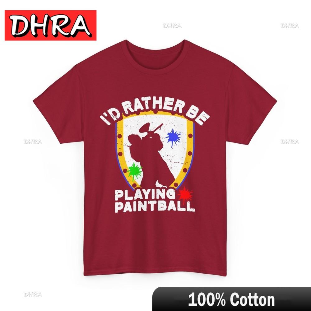 Paintball Shirt, I'd Rather Be Playing Paintball Sports Lovers Women Men Shirts Funny Simple Chic Tee Unique Trendy Retro Tees