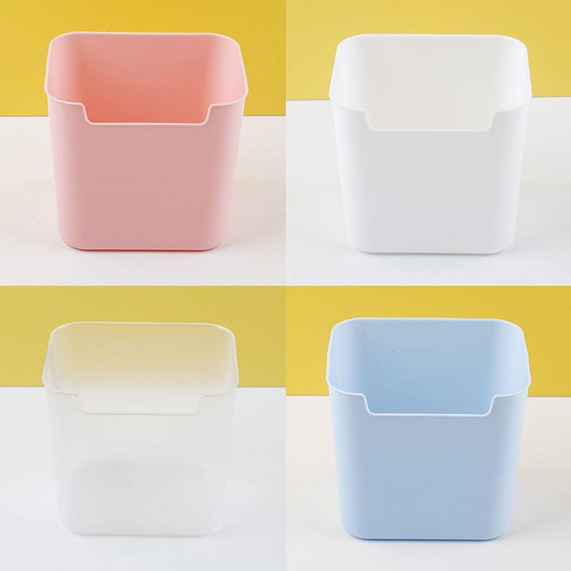 Porta-canetas de grande capacidade, caixa de armazenamento de mesa de cor sólida, organizador criativo de lápis, caixa de papelaria simples, material de escritório