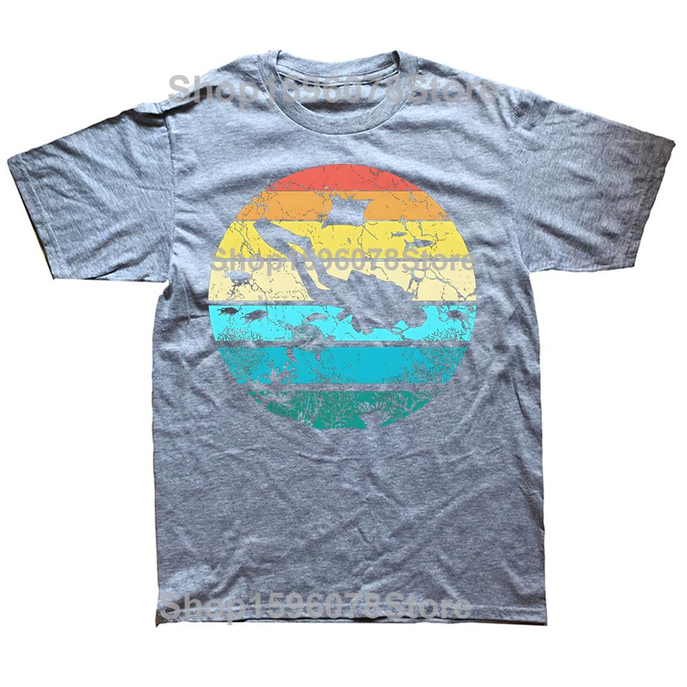 Vintage Retro Scuba Diving Graphic T Shirts Men Women Pure Cotton Humor Streetwear Tee Shirt Short Sleeve Unisex Loose Clothing