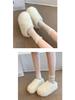 Women's Fuzzy Thick-Soled Closed-Toe Slippers - Warm, Fashionable, and Cute for Indoor/Outdoor Wear
