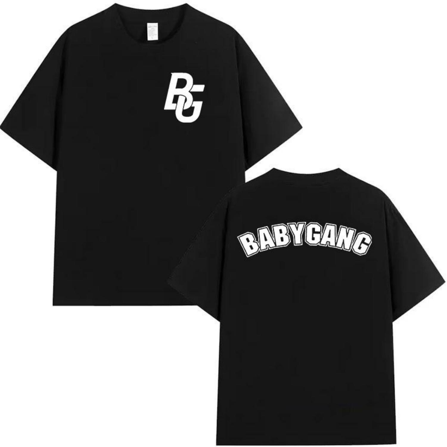 

Rapper Baby Gang Logo Tour 2025 Album Print T Shirts Men Women Fashion Harajuku T Shirt Vintage Oversized Cotton Tees Streetwear S чёрный