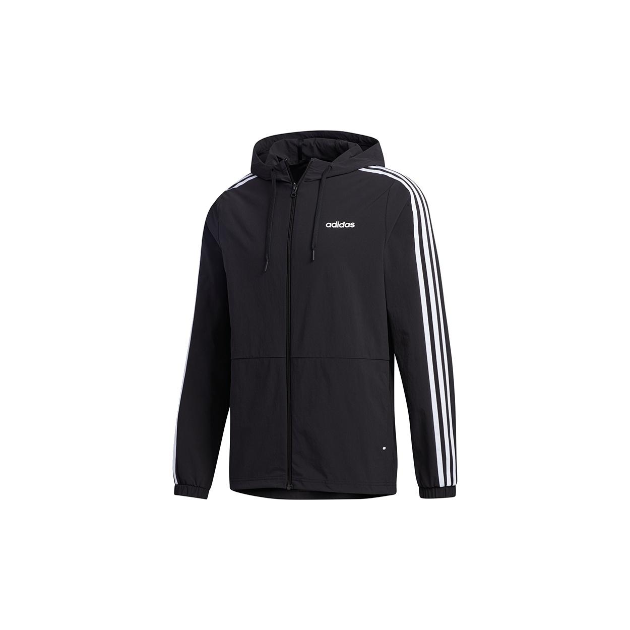 adidas neo M Essential 3-Stripes Windbreaker - Black Men s GJ8911 L