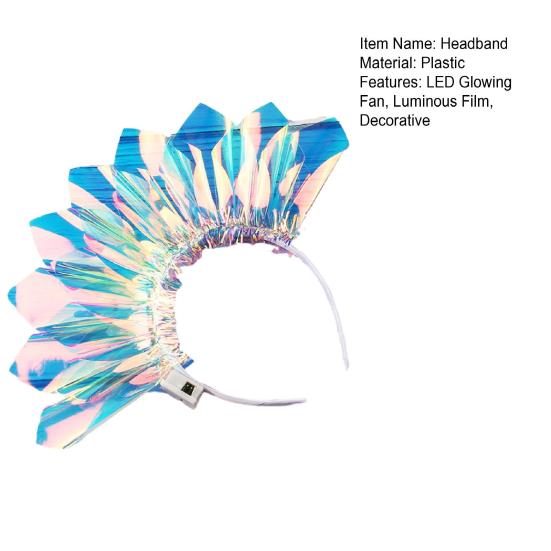 LED Glowing Headband with 3 Flash Modes Luminous Film Material Lighted Festival Headwear Parties Festivals Birthdays Decor
