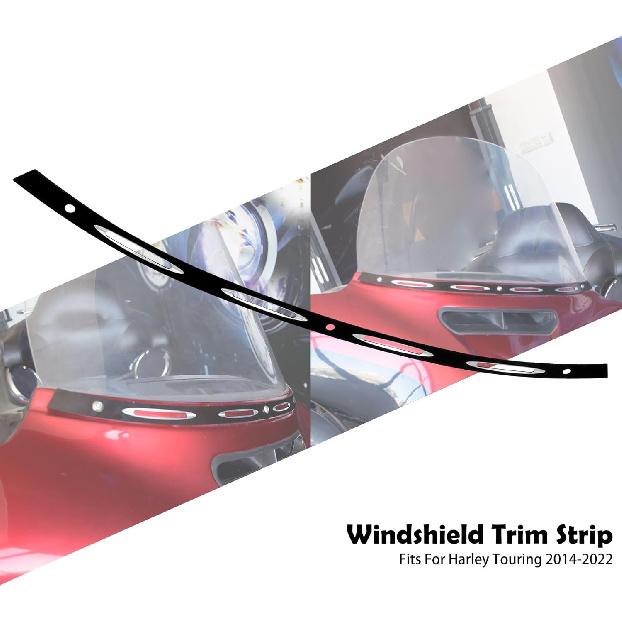 Motorcycle Windshield Trim Fit for Harley Touring Electra Glide Street Glide Trike FLHT FLHTC FLHTCU FLHX 2014-UP Black