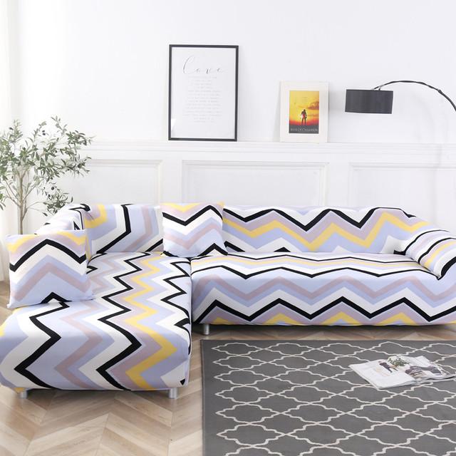 Geometric Corner Sofa Covers For Living Room Elastic Spandex Slipcovers Couch Cover Stretch Sofa Towel L Shape Need Buy 2pieces