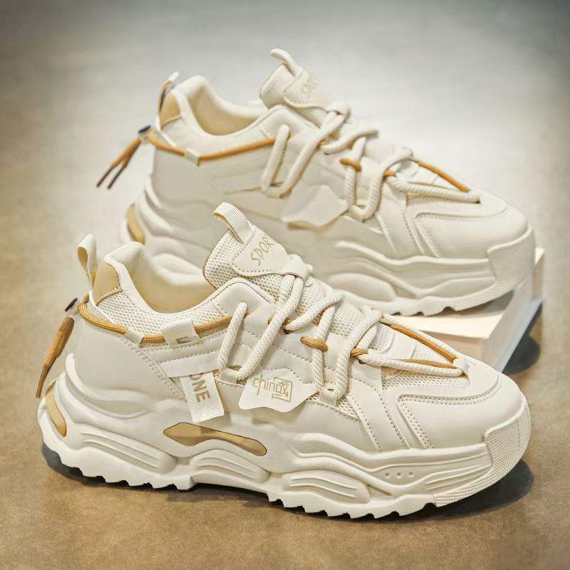 Fashion Men's Sneakers Spring Non-slip Outdoor Sports Running Shoes Breathable Mesh Men Shoes Thick Sole Green Casual Shoes for Tennis