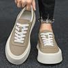 Khaki Platt Sneakers Canvas Höjdökande Herr Casual Skor Fritid Lågt Pris Legitim Vuxen Skodon Erbjudande Manlig Sko