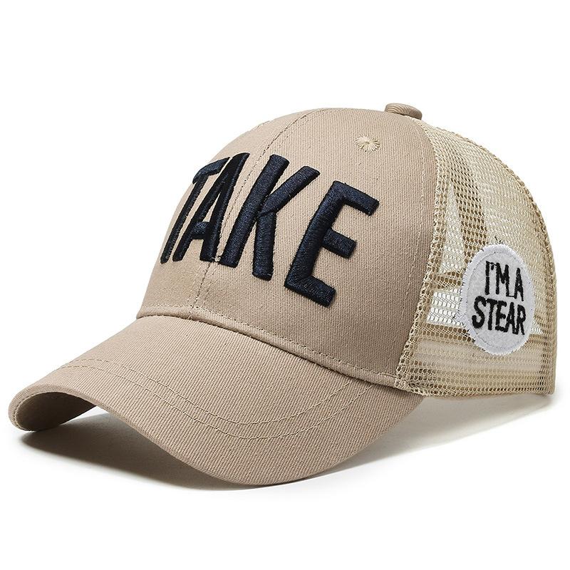 Summer new children's baseball cap sticker letter TAKE mesh cap naughty fashion casual cap shade sun protection