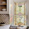 Folie Geam Vintage Geometrice Flori Decorative Vitraliu Mat Static