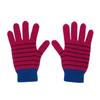 KOOKEESEE finger hole wool stripe gloves (magenta/blue)