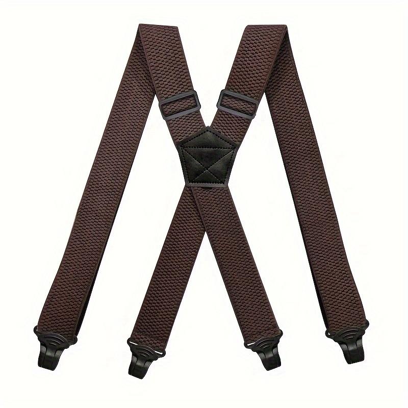 Men'S Wide Heavy Duty Work Strap Adult 4 Clips 120Cm Strap X-Type Elastic Adjustable Strap Bracket Work Men'S Strap  Garter