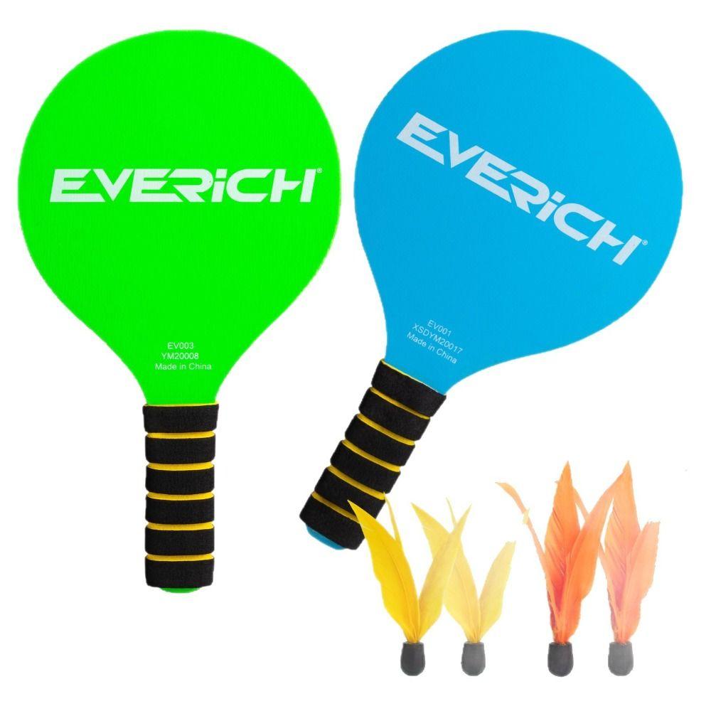 Wrapped Grip Beach Paddle Set Lightweight Beach Racket Set Shuttlecock Paddle  Backyard Play