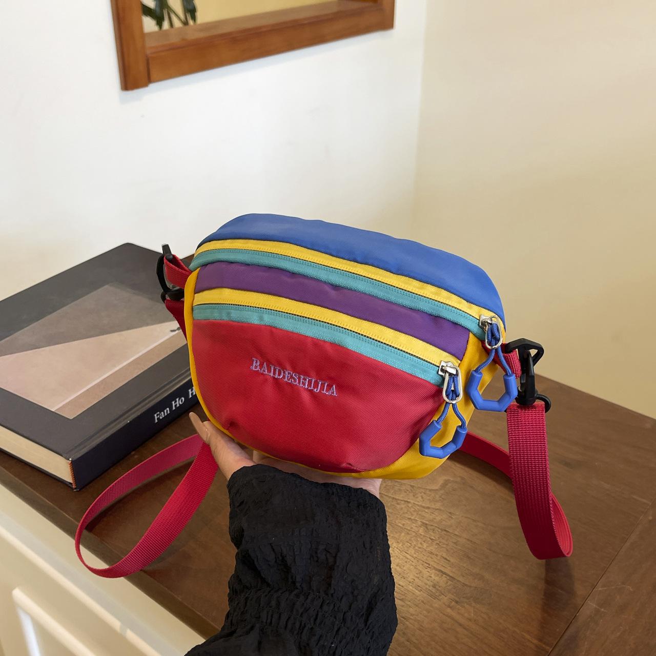 Дофаминовый цветной поясной рюкзак кроссбоди - Унисекс спортивная нагрудная сумка 19L*4W*14H