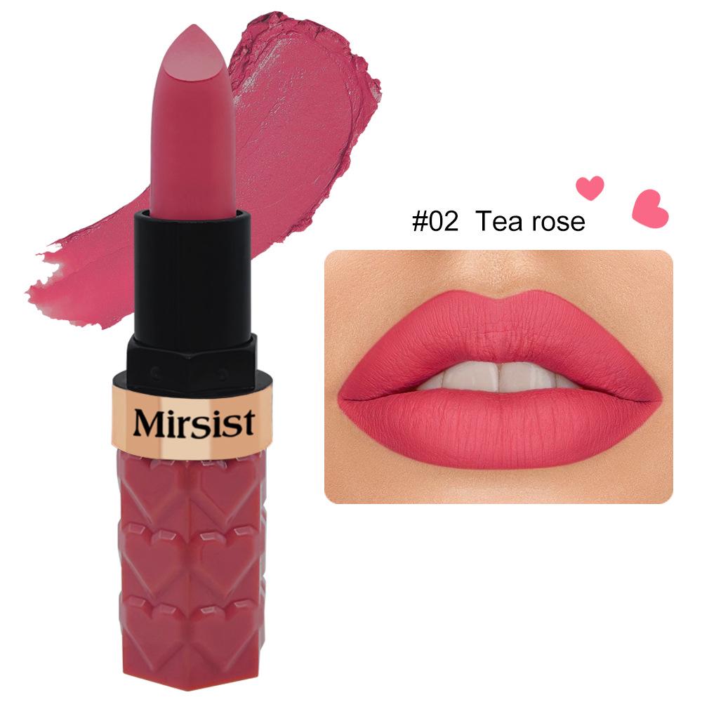 Single Pack Mirsist 6-Color Matte Lipstick: Non-Stick, Waterproof, Long-Lasting, Non-Fading, Whitening.