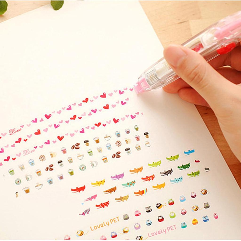 DIY Lace Decoration Tape Pen, Cute Erasers Decorative Pens, Scrapbooking Stickers Diary Decor Tape, Lace Correction Tape Roller Pen, Creative Cartoon