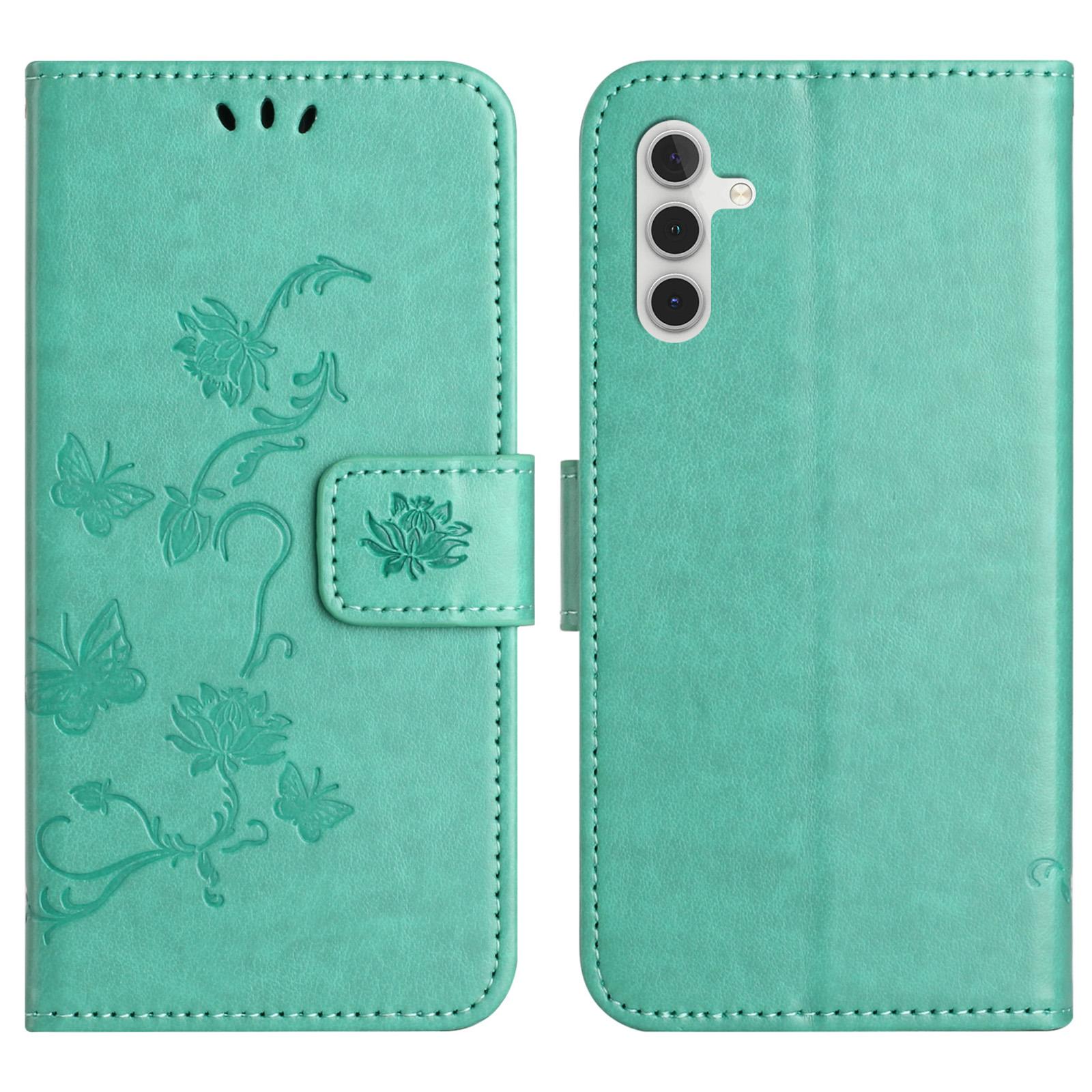 

For Samsung Galaxy A56 5G Case Wallet Stand Imprinted Butterfly Flower PU Leather Phone Cover H