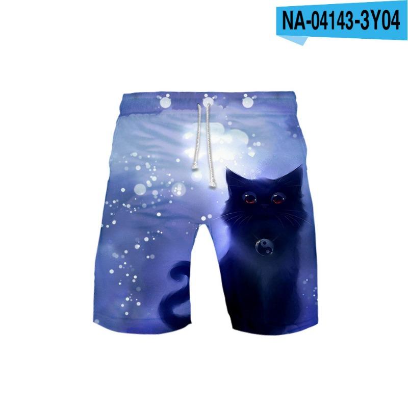 Katze 3D Digital Bedruckte Lässige Strandhosen für Herren Shorts Herren