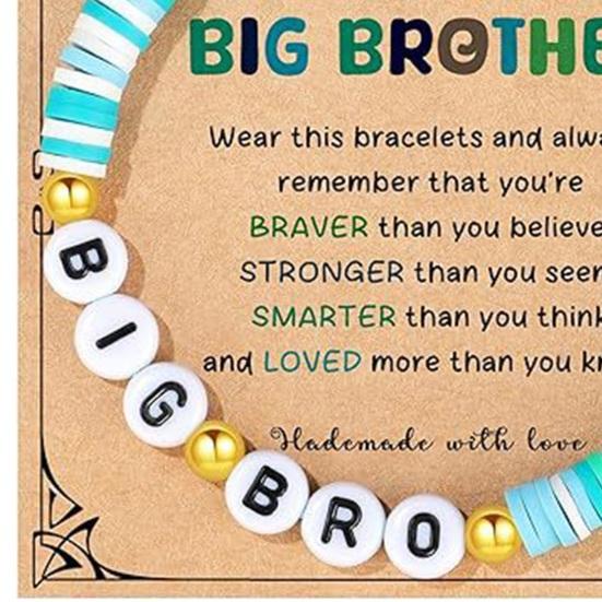 Sister Friendship Bracelet Adjustable Beaded Bohemian Bracelet Colorful Polymer Clay Beads Big Sis Bracelet Gift for Women Friends