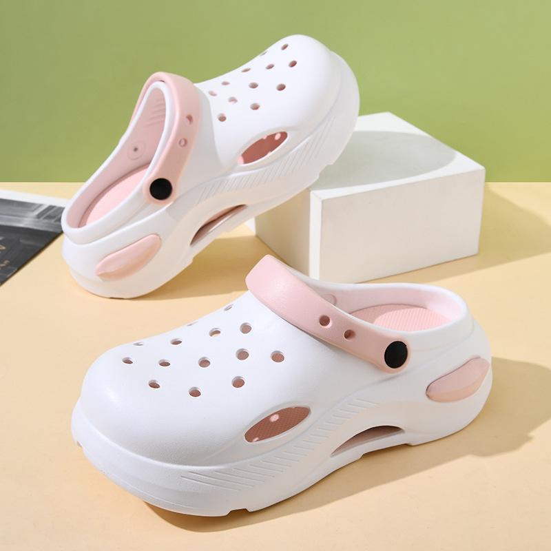 Summer new women's hole shoes non-slip round head wear-resistant fashion solid color leisure outdoor beach