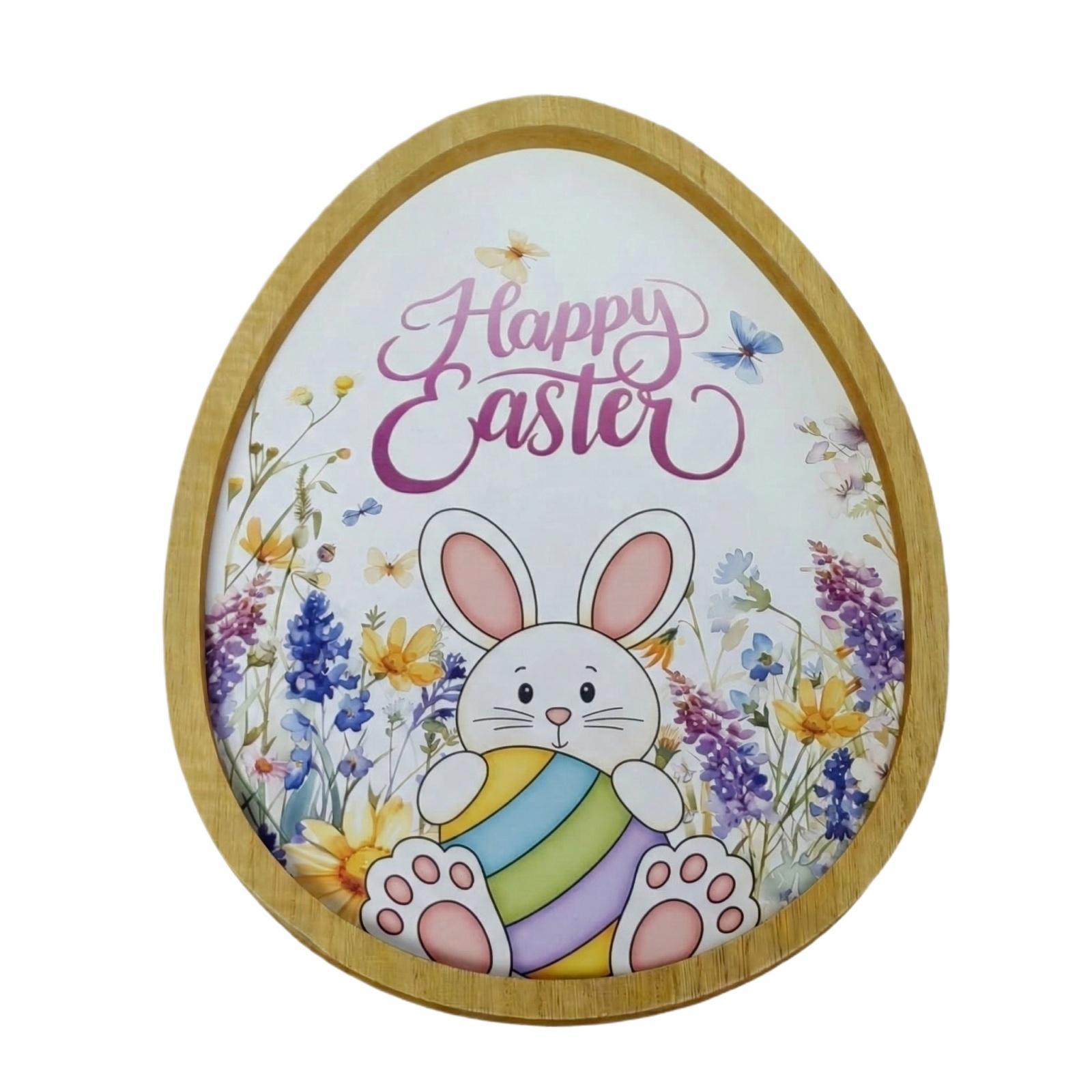 

Tray Wooden Crafts Easter Home Decor Pendant One Size