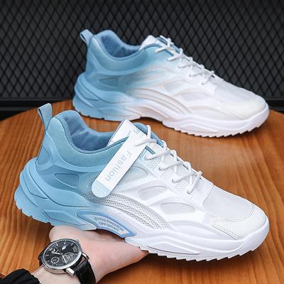 Fashion Gradient Men Sneakers Breathable Mesh Running Shoes Tenis Masculino 2025 Fashion Comfortable Lace Up Casual Men Vulcanized Shoes