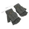 USB Wärmer Beheizte Handschuhe Klappbar Halbfingerlos Elektronisch Gestrickte Handhandschuhe für Männer Frauen Winter Dunkelgrau