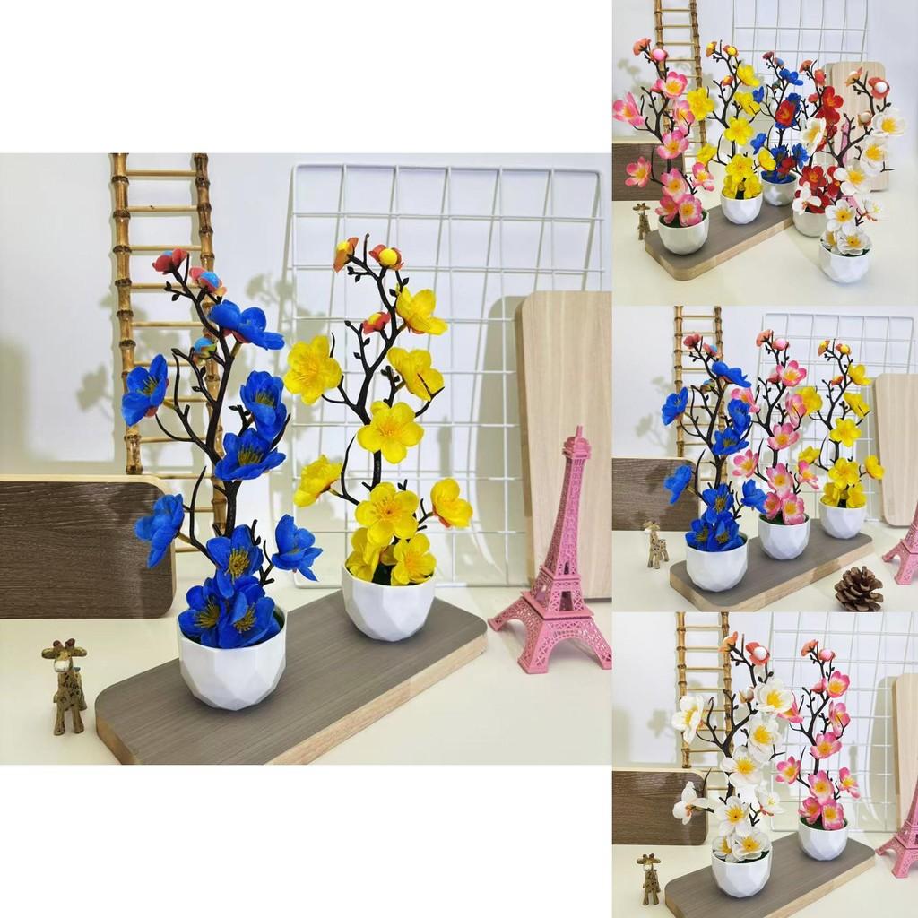 Plum Blossom Faux Plant With Plastic Stem For Wedding Decorations And Photography Props