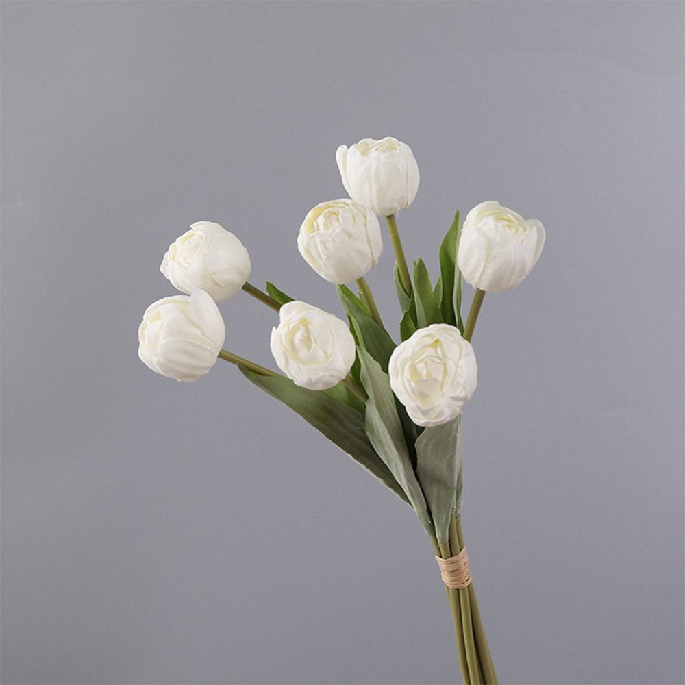 7 Köpfe Künstliche Tulpenzweige Realistische Echte Haptik Seiden-Tulpenblume Handgefertigte Kunstblumen Hochzeitsfeier Dekoration