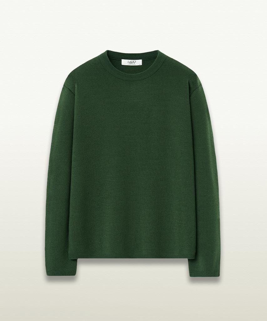 LMOOD Dutch Semi-Over Knit Pop Green