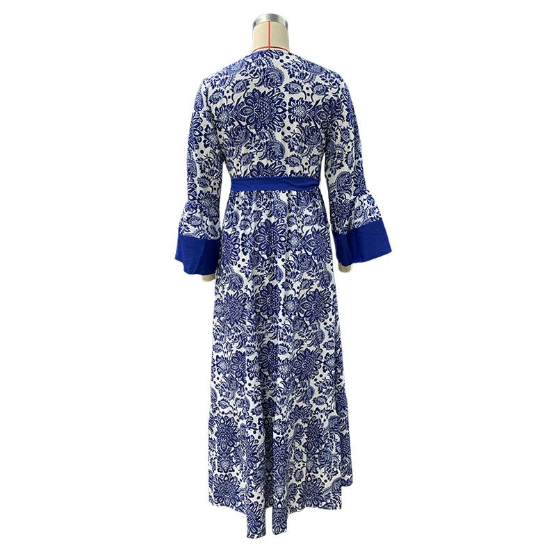 Women's Dress Fashion Bohemian Printed Midi Long Dresses