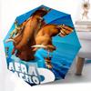 Ice Age 2 Filmposter, robuster Cartoon-Faltschirm, tragbarer 3-fach faltbarer Kompaktschirm für Damen und Herren, geeignet für Reisen oder den täglichen Gebrauch