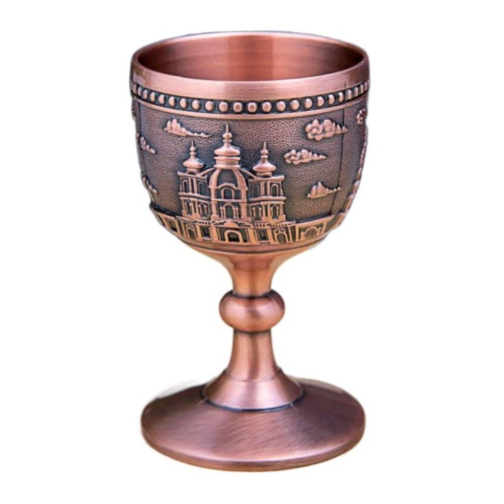 

Резной узор Замок Металлический винный кубок Ручная работа Европейский стиль Ручная работа Маленький кубок Классический резной винный бокал Домашний декор медный красный