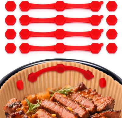 4set Air Fryer Magnets Silicone Buckle for Parchment Paper Liners,High-Temp Resistant Air Fryer Accessories, Prevent Burning, Safely Lock Paper