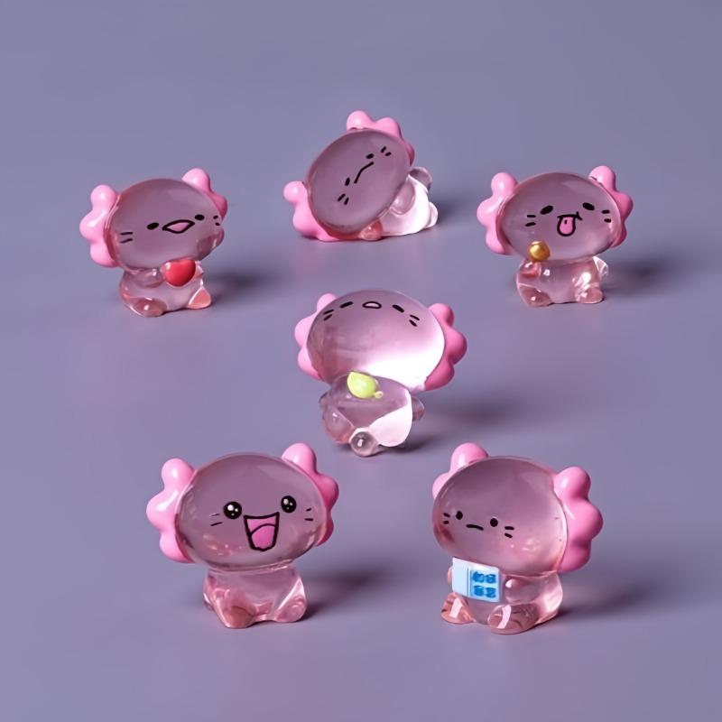 

Minitype Transparent Animation Axolotl Figurines Kawaii Anime Salamander Ornament Cute Desktop Decoration Car Figurine Gifts