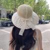 Straw Hat Women's New Woven Lace Small Flower Vacation Big Brim Sun Hat Seaside Beach Hat Sun Hat